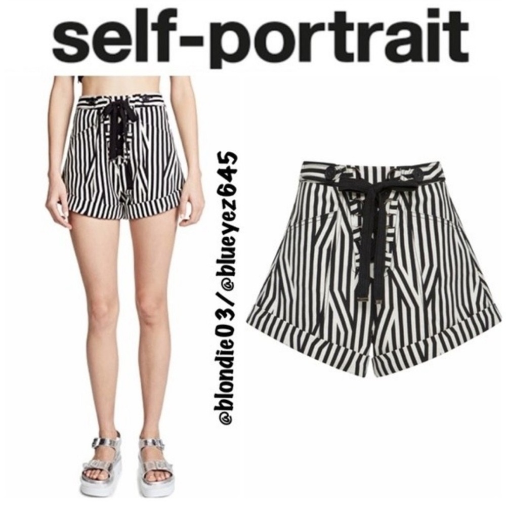 Self-Portrait pair of striped shorts US6/UK10
